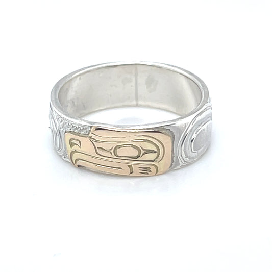 Ring - Gold & Silver - 1/4" - Eagle - Size 6