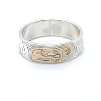 Ring - Gold & Silver - 1/4" - Raven - Size 8