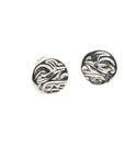 Earrings - Sterling Silver - Studs - Tiny - Round - Wolf