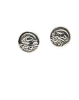 Earrings - Sterling Silver - Studs - Tiny - Round - Bear