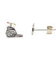 Earrings - Sterling Silver - Studs - Tiny - Cutout - Hummingbird