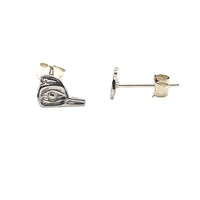 Earrings - Sterling Silver - Studs - Tiny - Cutout - Hummingbird