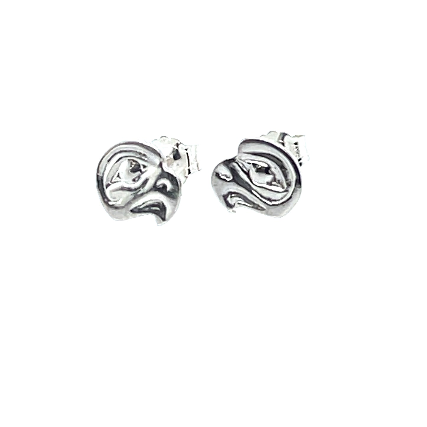 Earrings - Sterling Silver - Cast - Studs - Tiny - Cutout - Eagle