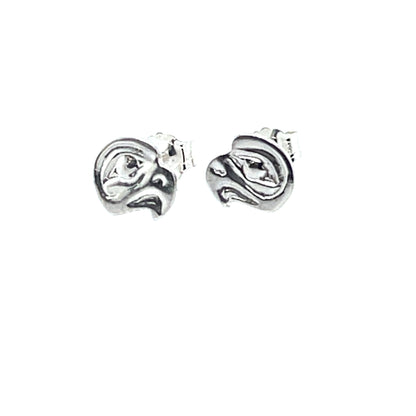 Earrings - Sterling Silver - Cast - Studs - Tiny - Cutout - Eagle