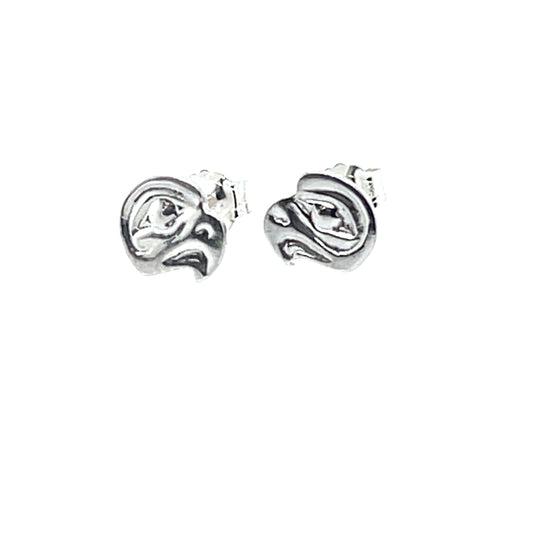 Earrings - Sterling Silver - Cast - Studs - Tiny - Cutout - Eagle