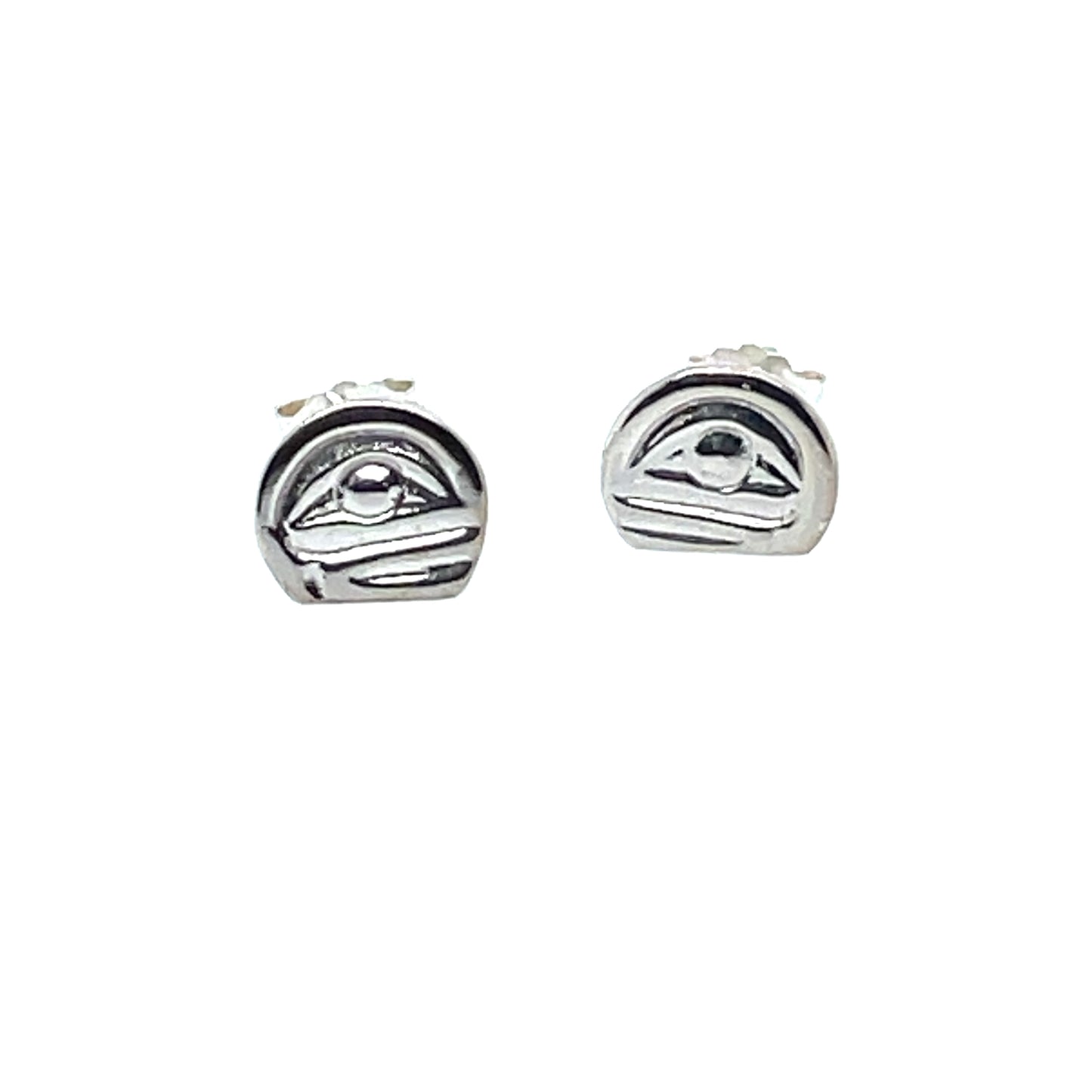 Earrings - Sterling Silver - Cast - Studs - Tiny - Cutout - Orca