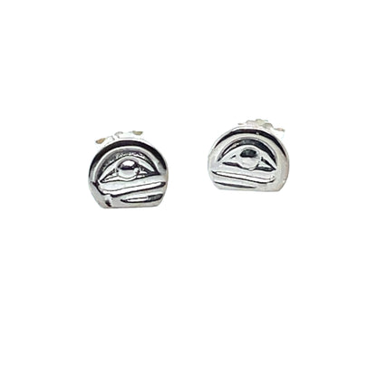 Earrings - Sterling Silver - Cast - Studs - Tiny - Cutout - Orca