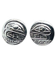 Earrings - Sterling Silver - Studs - Small - Round - Orca