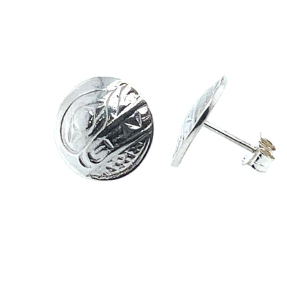 Earrings - Sterling Silver - Cast - Studs - Small - Round - Bear