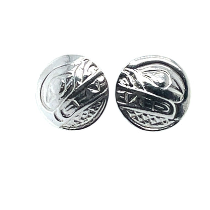 Earrings - Sterling Silver - Cast - Studs - Small - Round - Bear