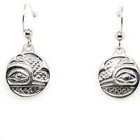 Earrings - Sterling Silver - Drop - Small - Round - Hummingbird