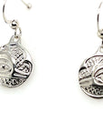 Earrings - Sterling Silver - Cast - Drop - Small - Round - Hummingbird