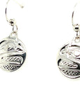 Earrings - Sterling Silver - Drop - Small - Round - Raven