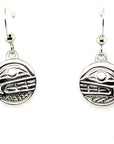 Earrings - Sterling Silver - Drop - Small - Round - Orca