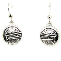 Earrings - Sterling Silver - Drop - Small - Round - Orca