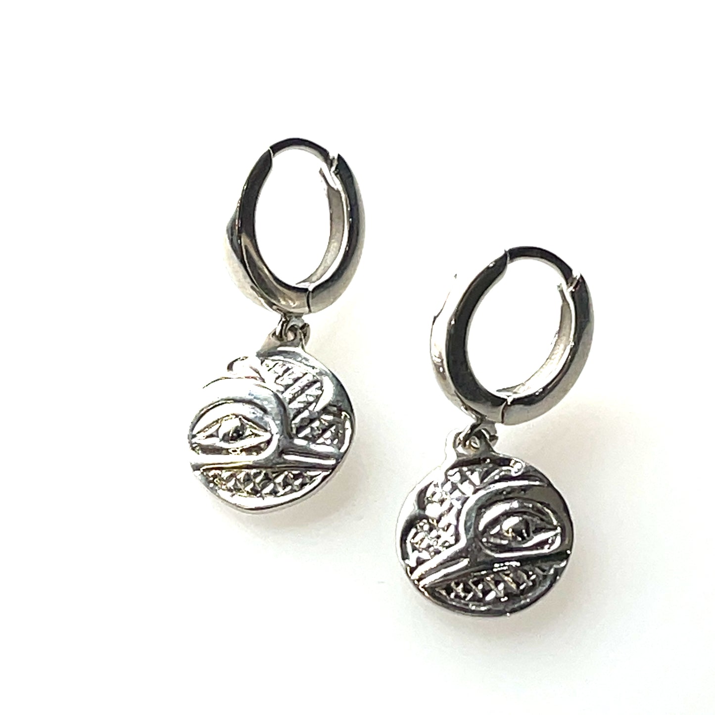 Earrings - Sterling Silver - Cast - Sleeper - Small - Round - Hummingbird