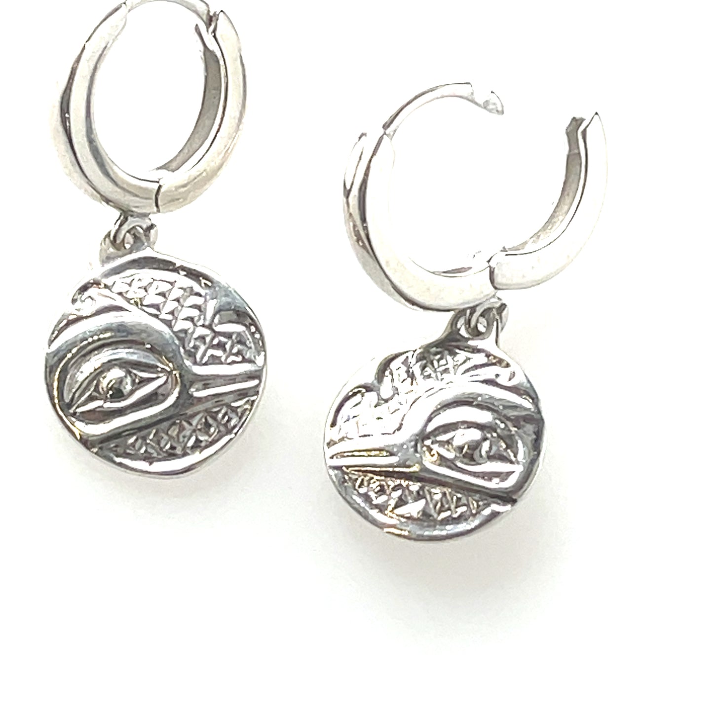 Earrings - Sterling Silver - Cast - Sleeper - Small - Round - Hummingbird