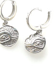 Earrings - Sterling Silver - Sleeper - Small - Round - Hummingbird