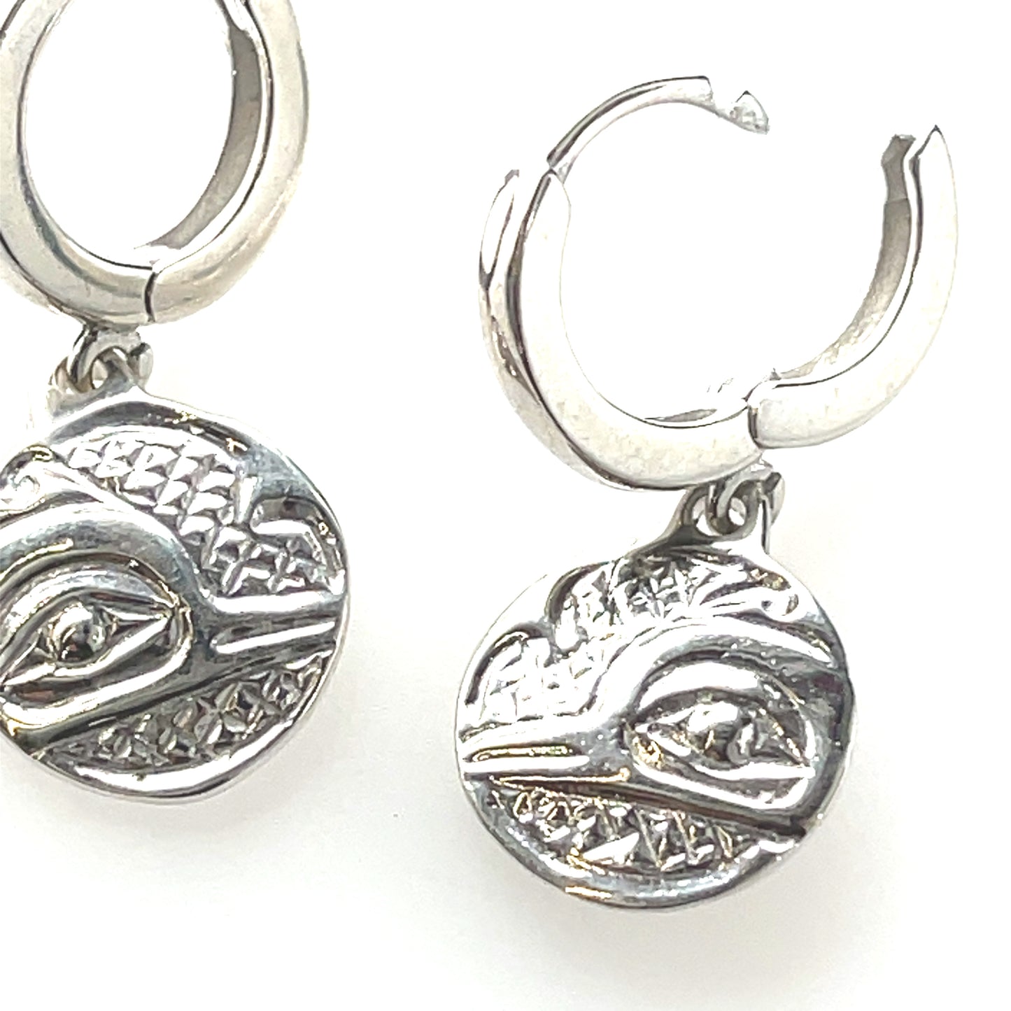 Earrings - Sterling Silver - Cast - Sleeper - Small - Round - Hummingbird