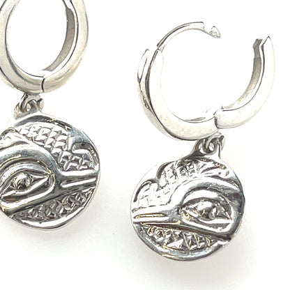 Earrings - Sterling Silver - Cast - Sleeper - Small - Round - Hummingbird