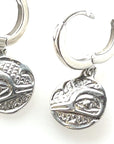 Earrings - Sterling Silver - Sleeper - Small - Round - Hummingbird