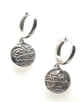 Earrings - Sterling Silver - Sleeper - Small - Round - Wolf