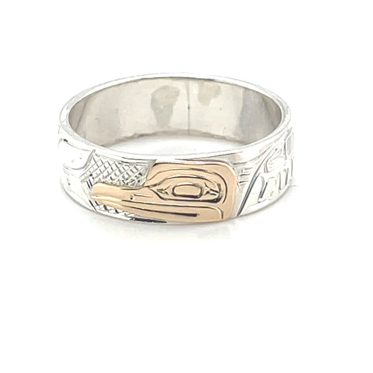 Ring - Gold & Silver - 1/4" - Hummingbird - Size 10