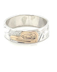 Ring - Gold & Silver - 1/4" - Hummingbird - Size 10