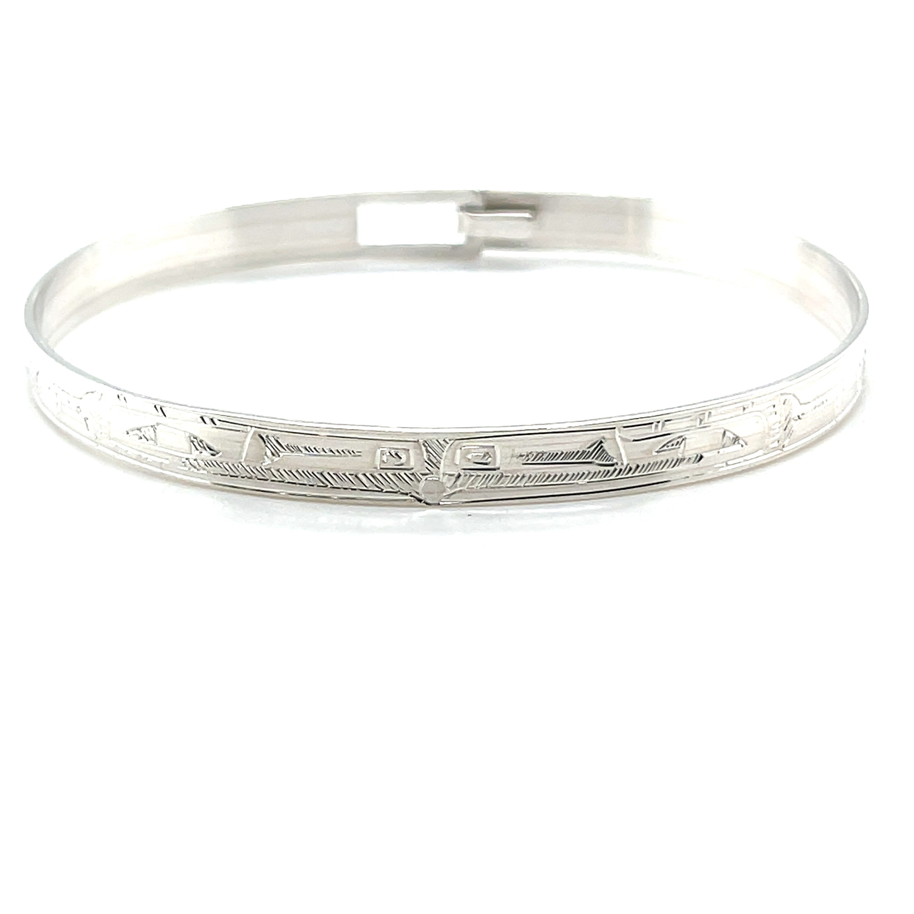 Bangle - Sterling Silver - 1/4&quot; - Ravens