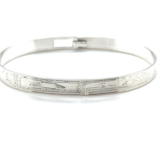 Bangle - Sterling Silver - 1/4" - Eagle & Raven