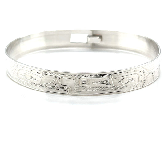 Bangle - Sterling Silver - 3/8" - Eagle & Raven