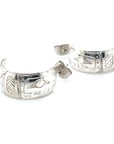 Earrings - Sterling Silver - Half Hoop - 3/8" - Orca