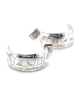 Earrings - Sterling Silver - Half Hoop - 3/8" - Wolf