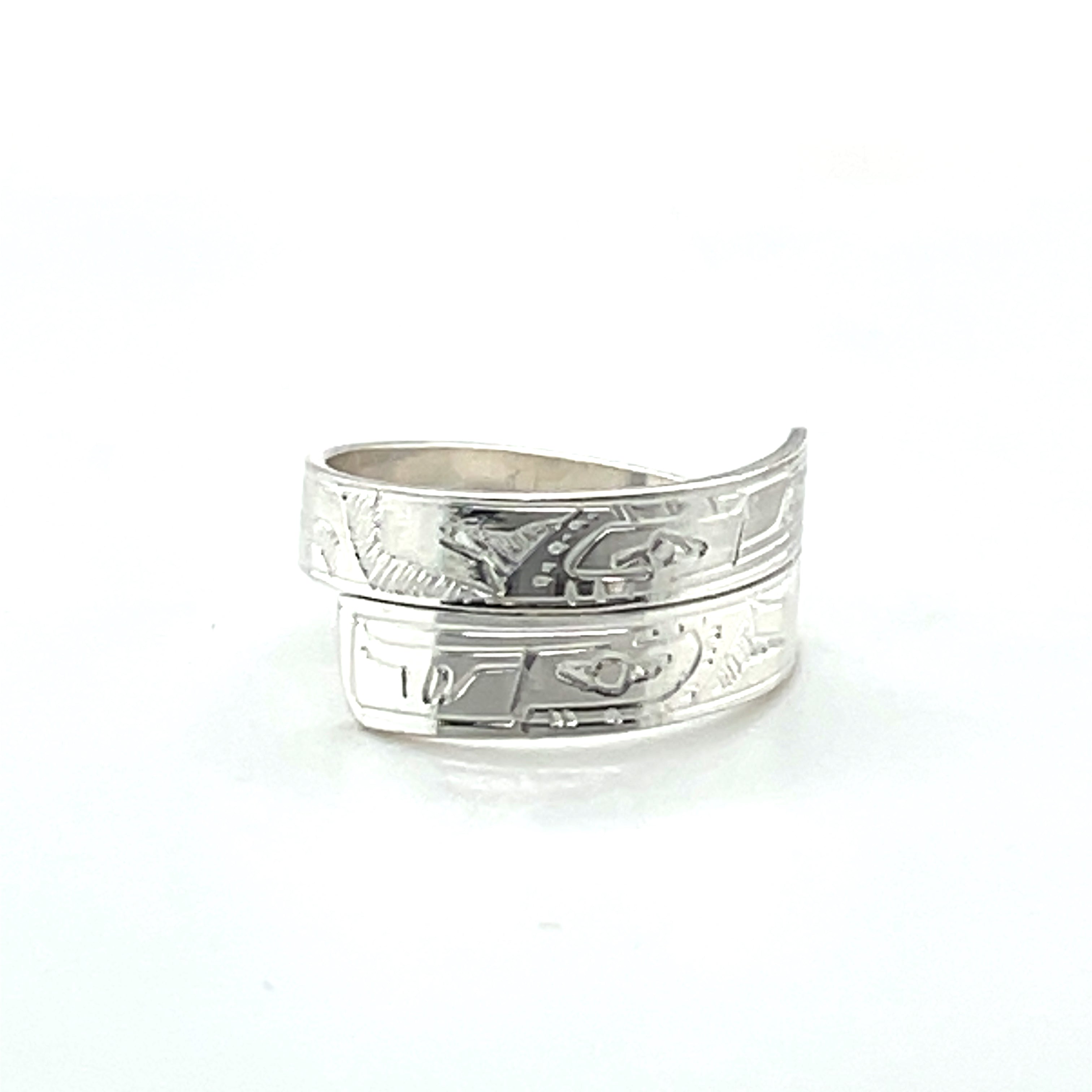 Ring - Sterling Silver - Wrap - 3/16&quot; - Eagles - Size 6