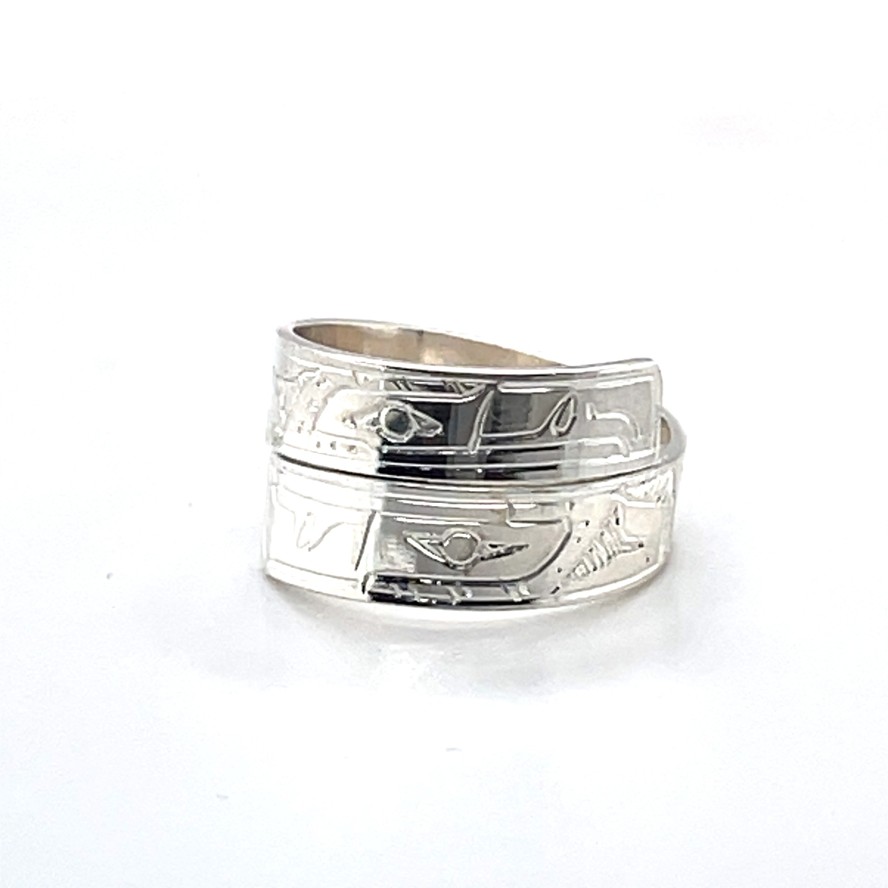 Ring - Sterling Silver - Wrap - 3/16&quot; - Eagles - Size 6.25
