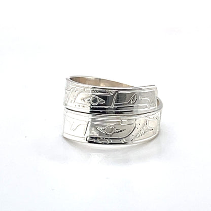 Ring - Sterling Silver - Wrap - 3/16" - Eagles - Size 6.25