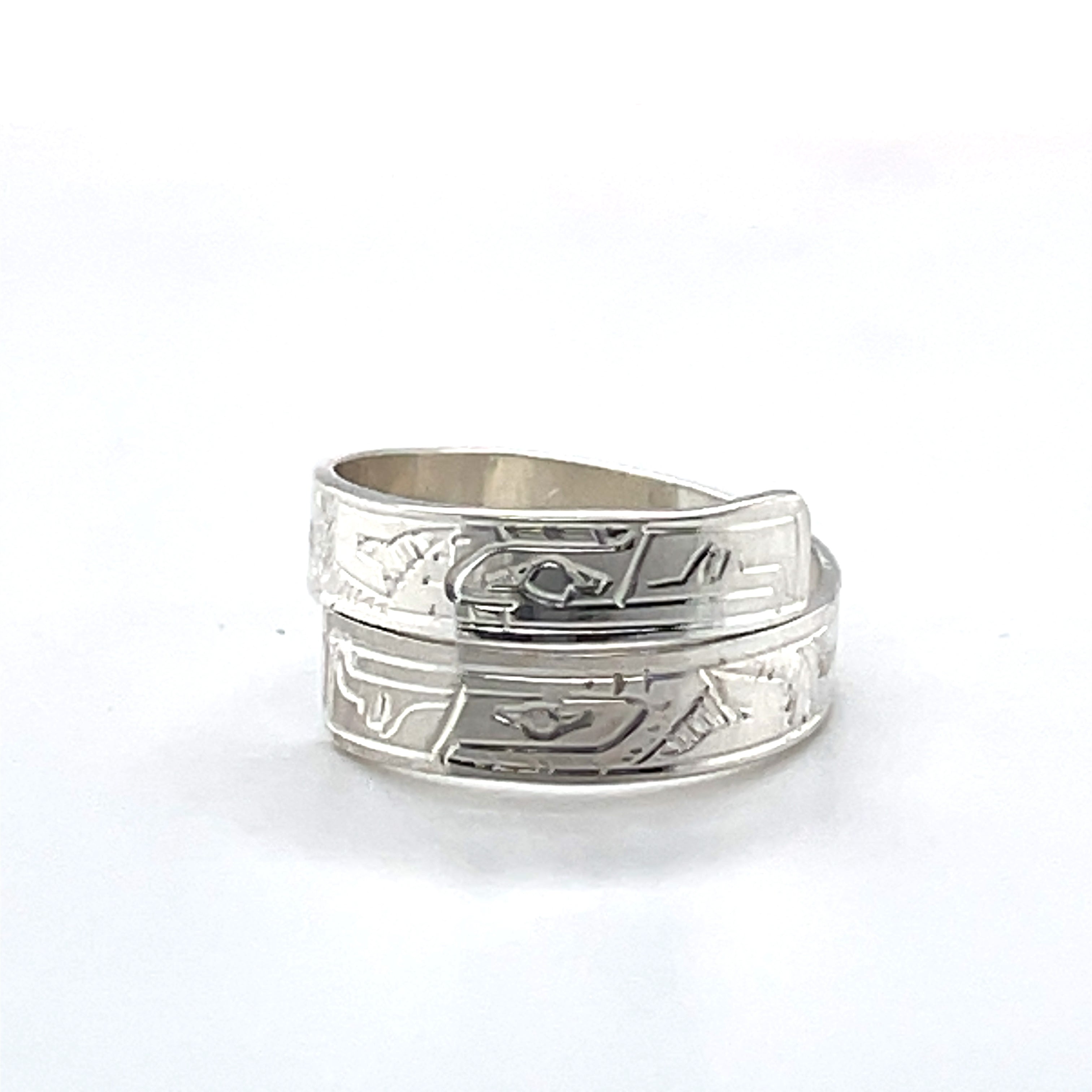 Ring - Sterling Silver - Wrap - 3/16&quot; - Eagles - Size 6.75