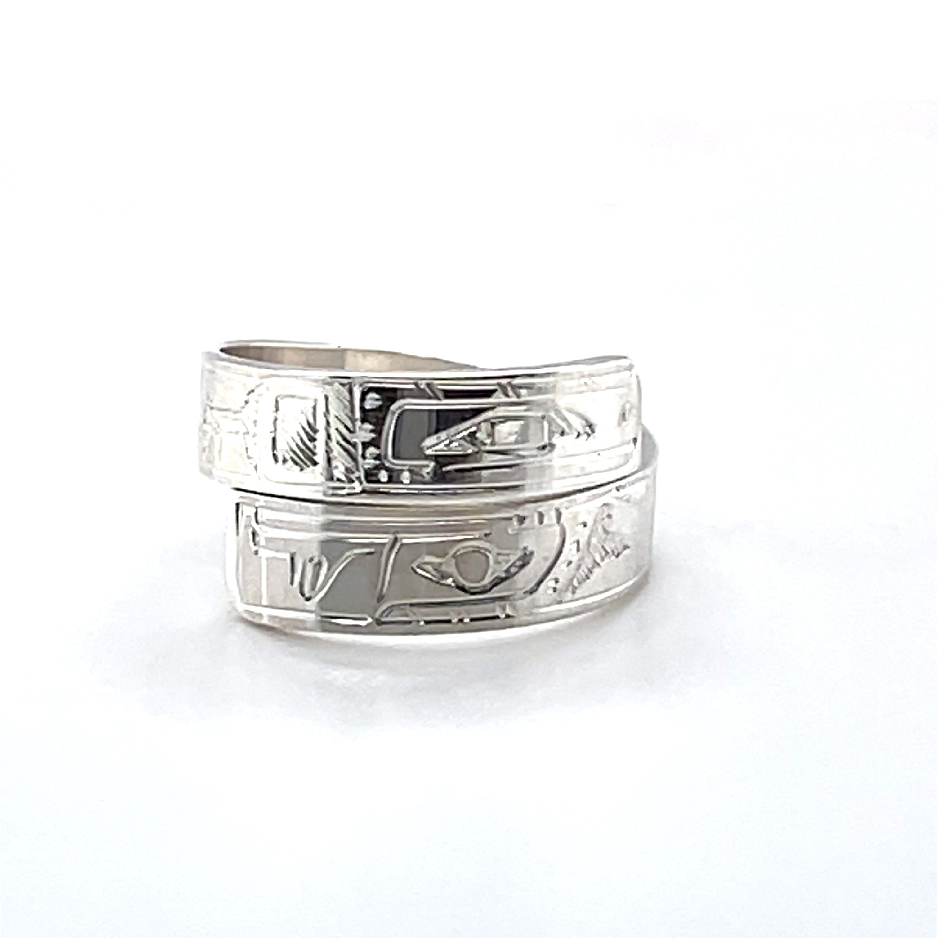 Ring - Sterling Silver - Wrap - 3/16&quot; - Orca &amp; Eagle - Size 7.5