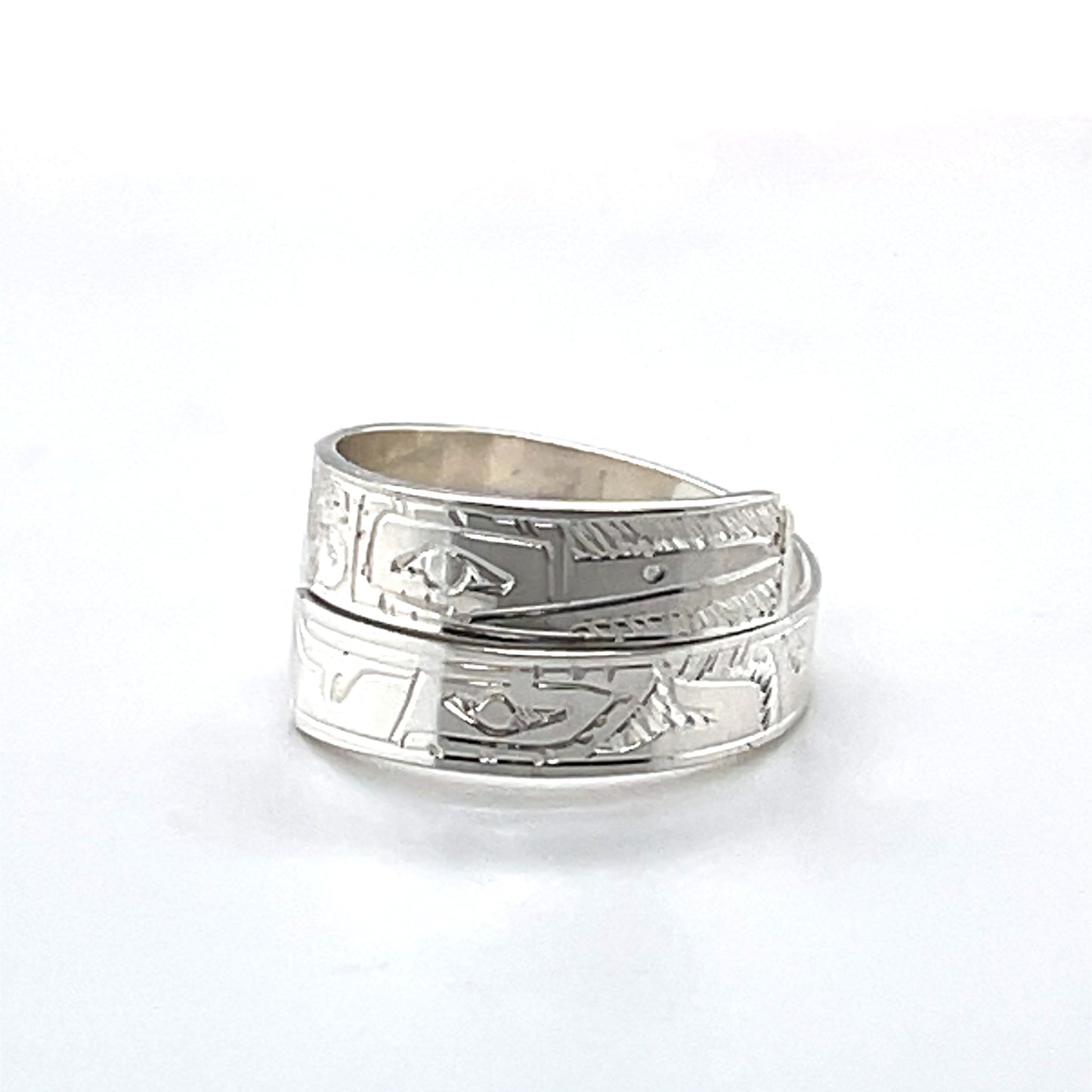 Ring - Sterling Silver - Wrap - 1/4" - Hummingbird & Eagle - Size 10