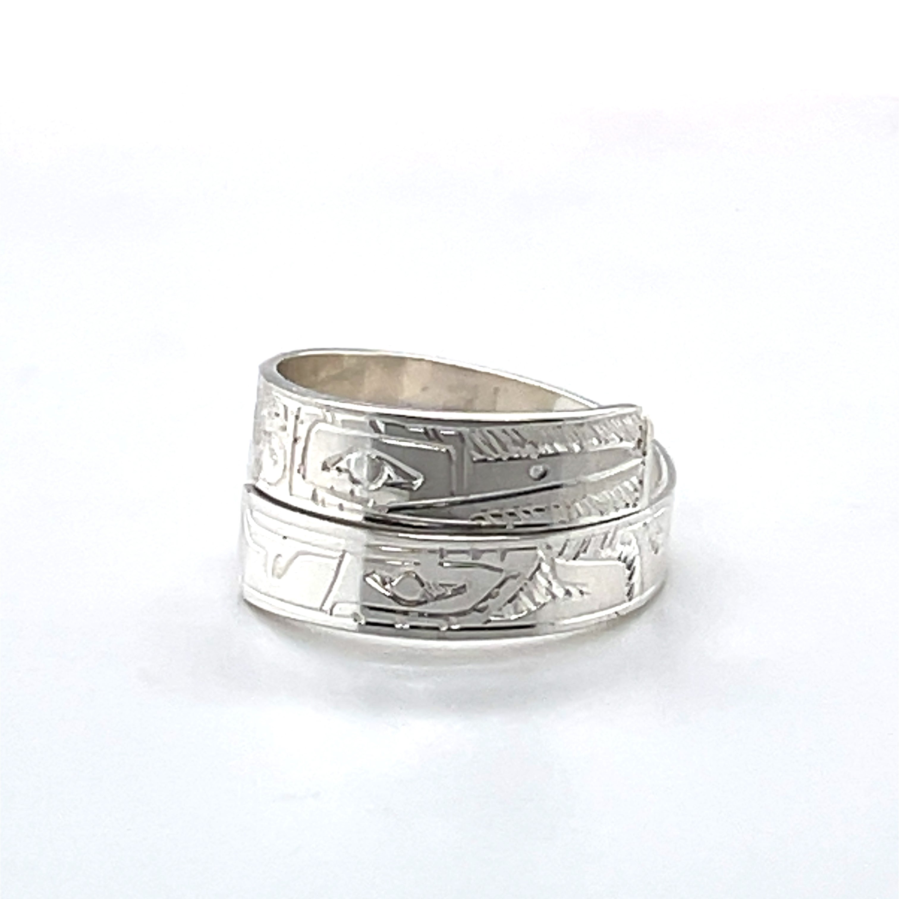 Ring - Sterling Silver - Wrap - 1/4&quot; - Hummingbird &amp; Eagle - Size 10