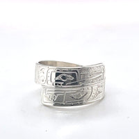 Ring - Sterling Silver - Wrap - 3/16" - Hummingbird & Eagle - Size 7