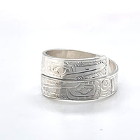 Ring - Sterling Silver - Wrap - 3/16" - Hummingbirds - Size 8