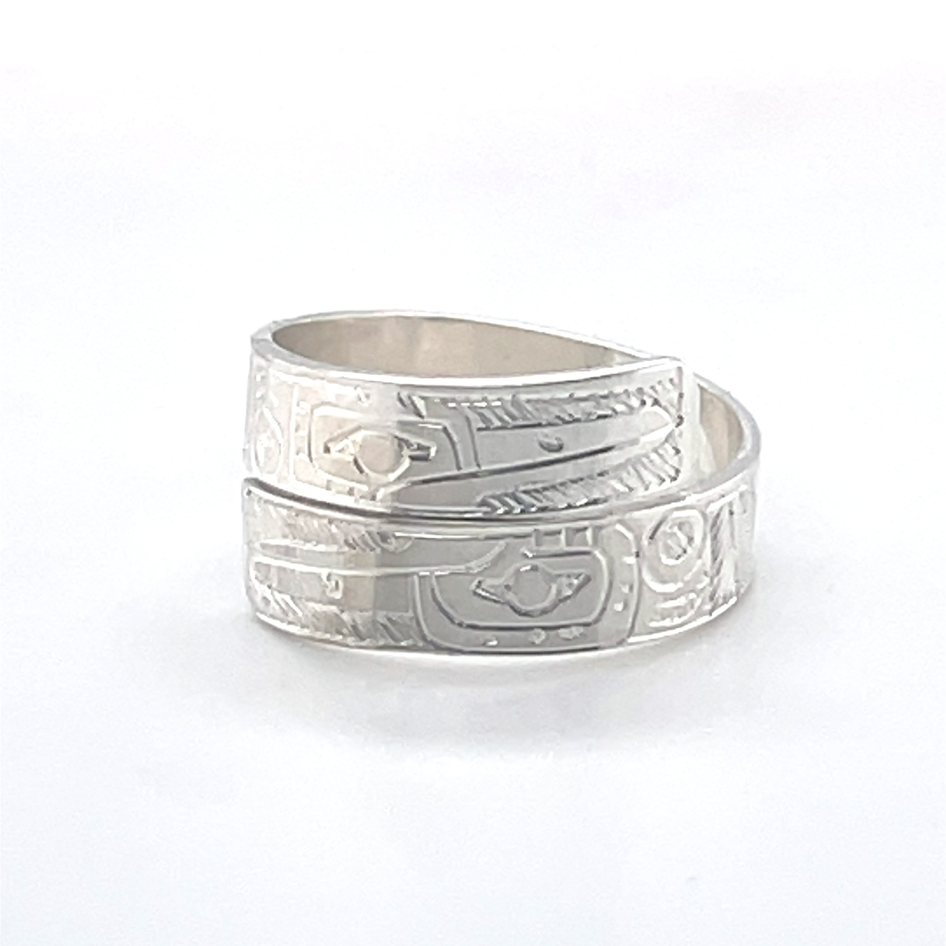 Ring - Sterling Silver - Wrap - 3/16&quot; - Hummingbirds - Size 7.5