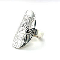 Ring - Sterling Silver - Oval - Beaver - Size 8