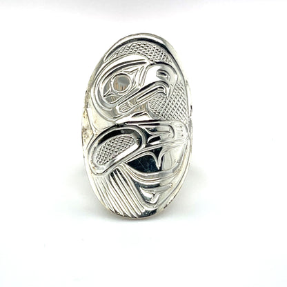 Ring - Sterling Silver - Oval - Eagle - size 6.5