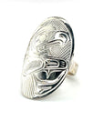 Ring - Sterling Silver - Oval - Eagle - size 6.5