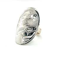 Ring - Sterling Silver - Oval - Eagle - size 6.5