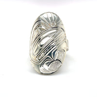 Ring - Sterling Silver - Oval - Orca - size 7.75