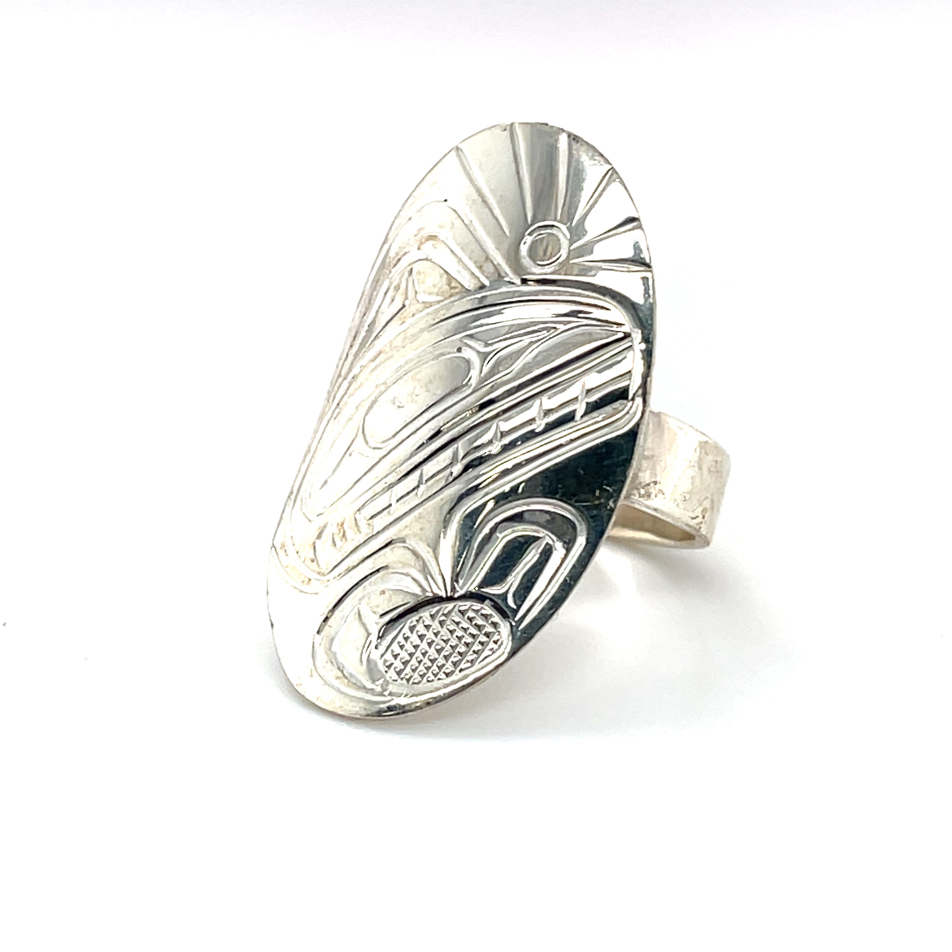 Ring - Sterling Silver - Oval - Orca - size 7.75