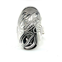 Ring - Sterling Silver - Oval - Bear - size 9.5